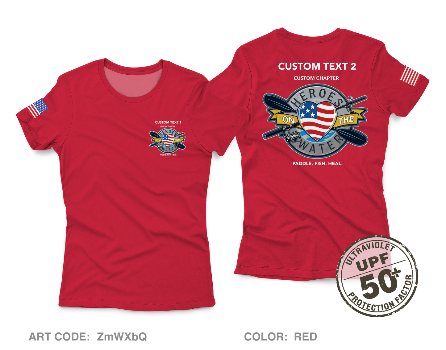 CUSTOM Heroes on the Water National Core Women's UPF 50+ Performance SS Tee