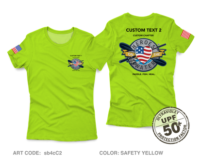 CUSTOM Heroes on the Water National Core Women's UPF 50+ Performance SS Tee - Neon