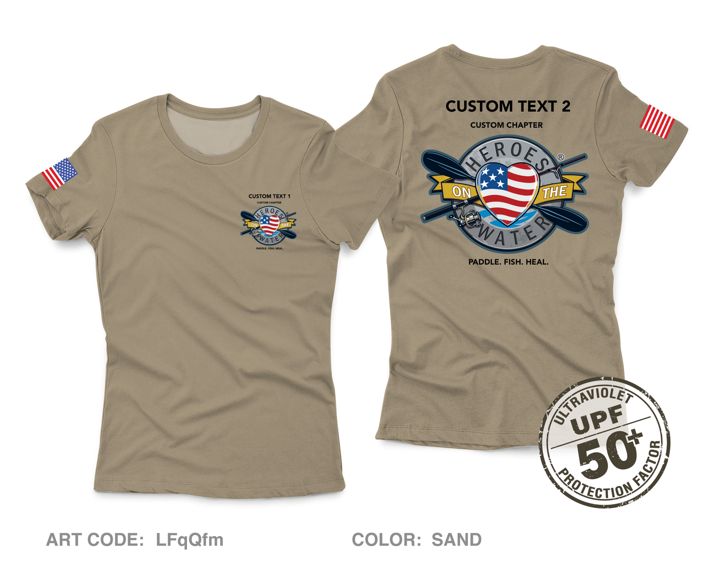 CUSTOM Heroes on the Water National Core Women's UPF 50+ Performance SS Tee