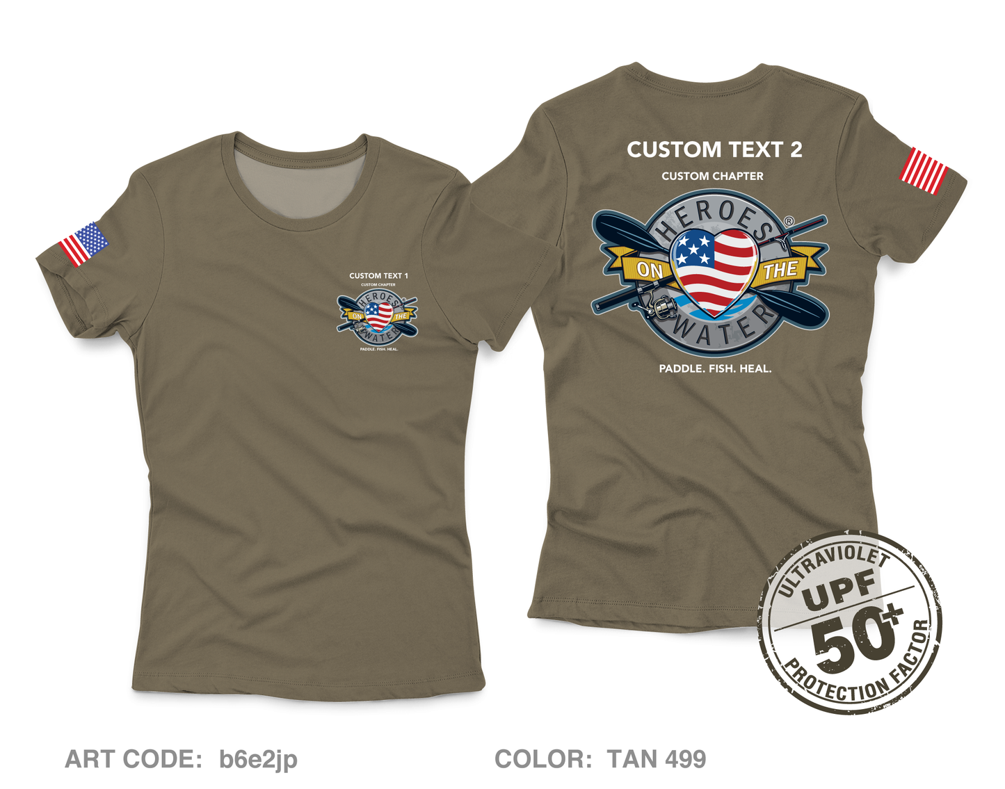 CUSTOM Heroes on the Water National Core Women's UPF 50+ Performance SS Tee
