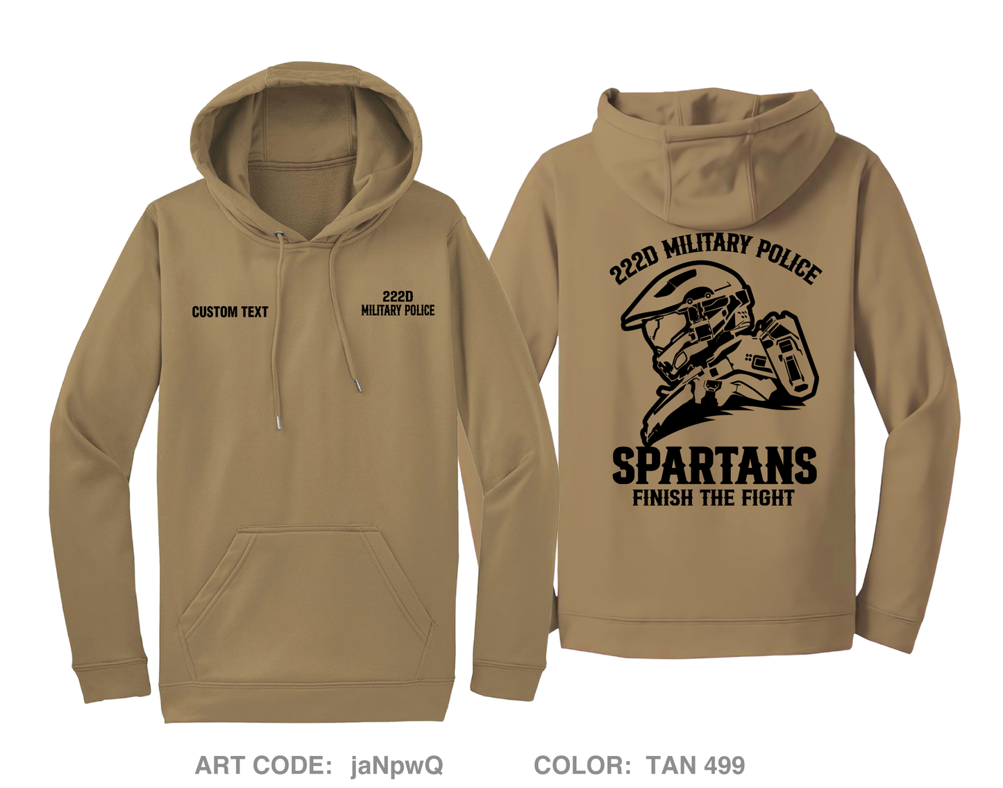 CUSTOM 222 Military Police Company Fundraising Collection Hi-Tech Performance Hoodie - jaNpwQ