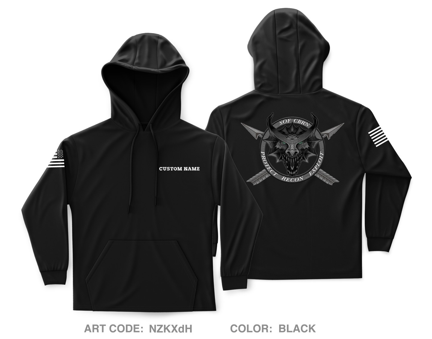 CUSTOM 1SFC (A) CBRN CELL Core Men's Hooded Performance Sweatshirt - NZKXdH