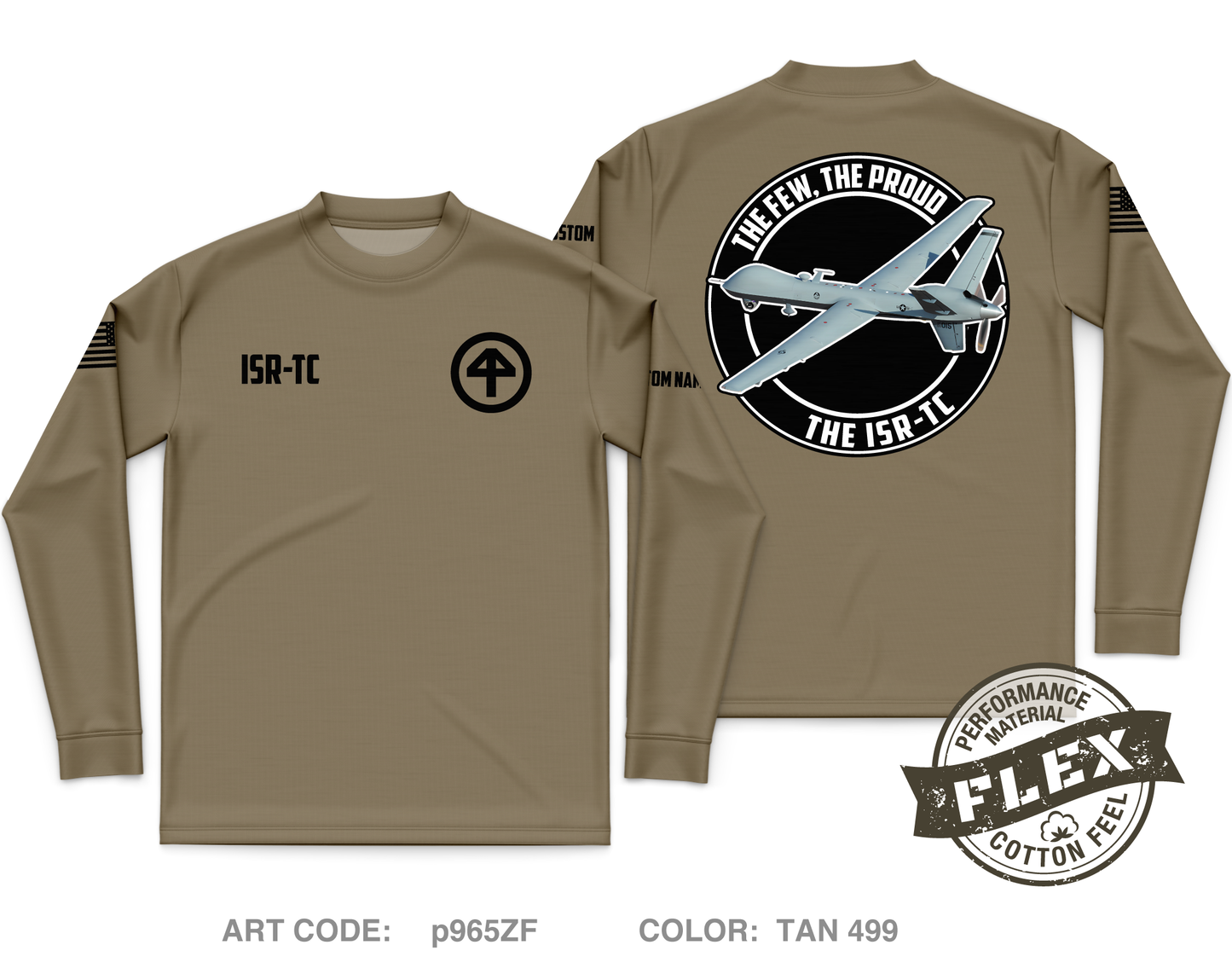 CUSTOM 44IBCT Core Men's LS Flex Performance Tee - p965ZF