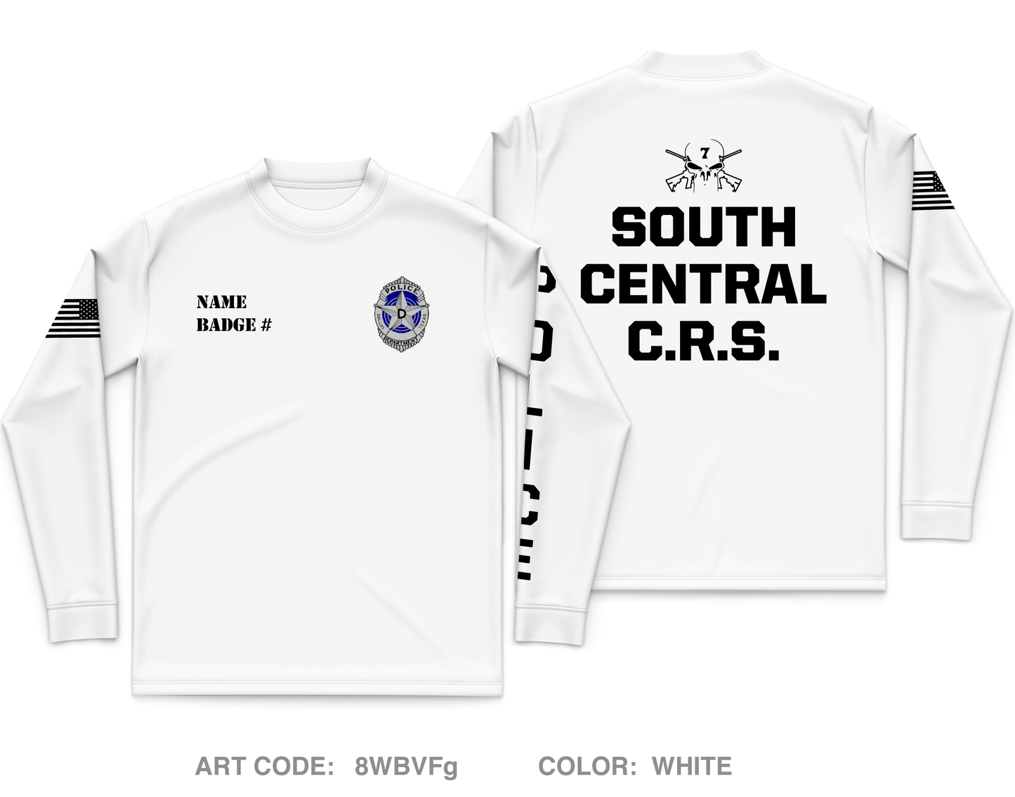 CUSTOM Dallas PD Store 1 Core Men's LS Performance Tee - 8WBVFg
