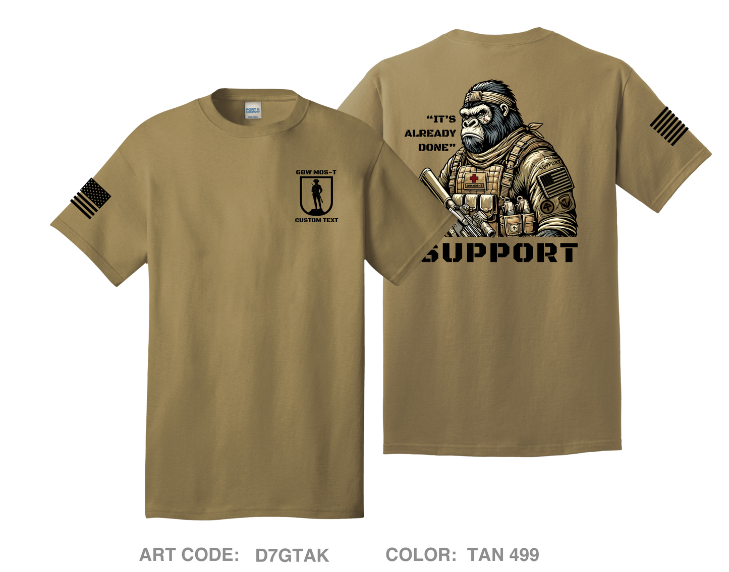 CUSTOM 2 BN 254th RTI NJ ARNG Comfort Unisex Cotton SS Tee - D7GTAK
