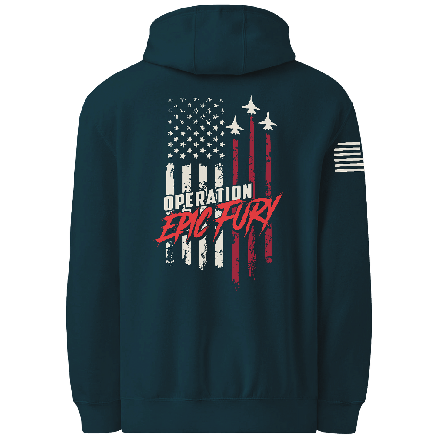 CUSTOM Operation Epic Fury Comfort Unisex Hooded Sweatshirt - Flag
