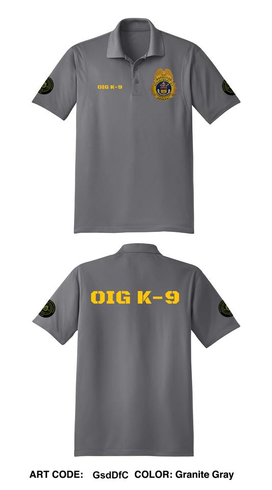 Colorado Department of Corrections Office of the Inspector General K-9 Unit Core Men's SS Performance Polo - GsdDfC