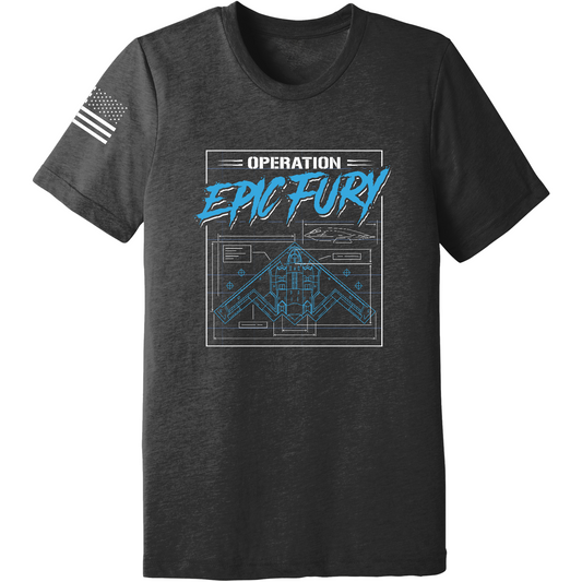 Operation Epic Fury Comfort Unisex Triblend SS Tee - Blueprint