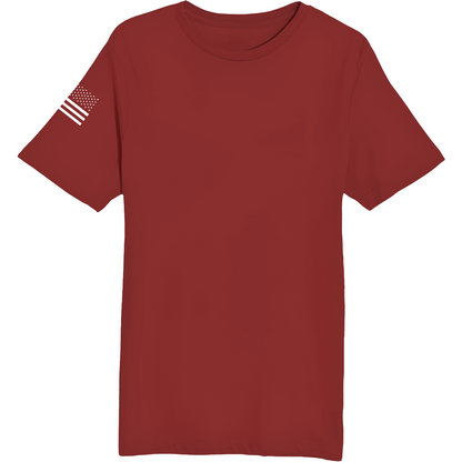 Emblem Basics Comfort Unisex Cotton SS Tee - White Flag