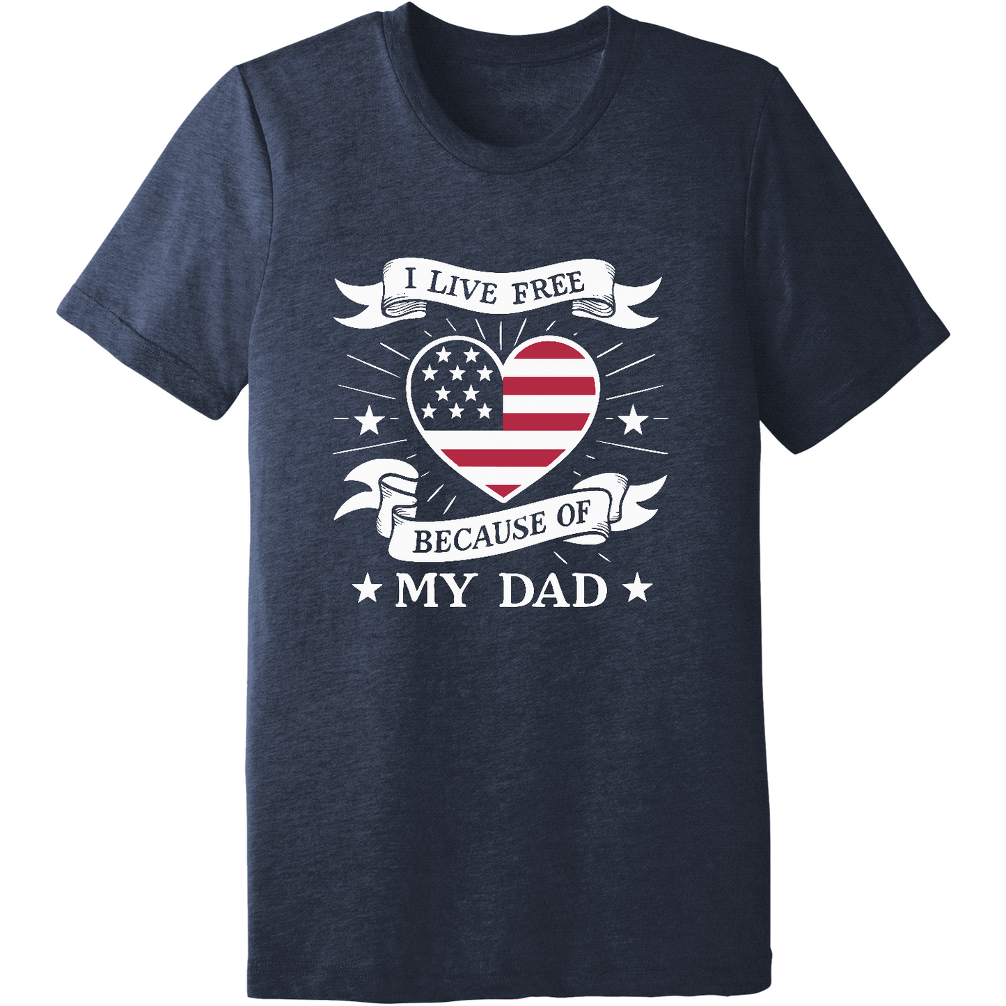 Emblem Comfort Unisex Triblend SS Tee - Live Free Heart Dad