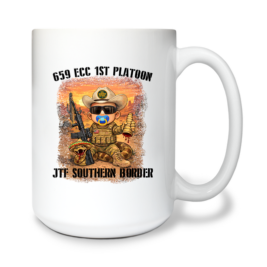 659 ECC, 1st Platoon 15 oz White Ceramic Mug - zhNJ9a