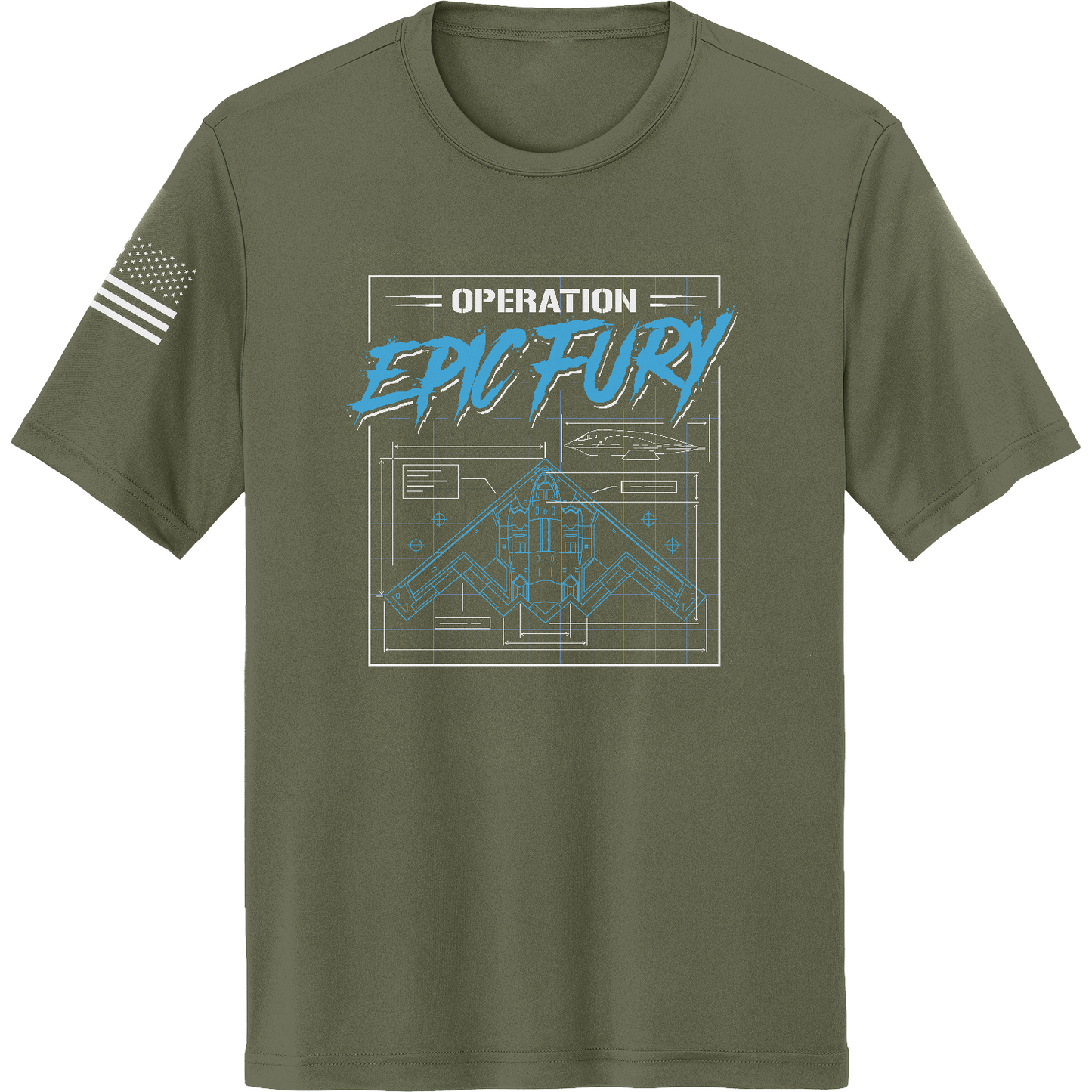 CUSTOM Operation Epic Fury Hi-Tech SS Performance Tee - Blueprint