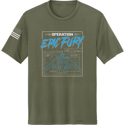CUSTOM Operation Epic Fury Hi-Tech SS Performance Tee - Blueprint