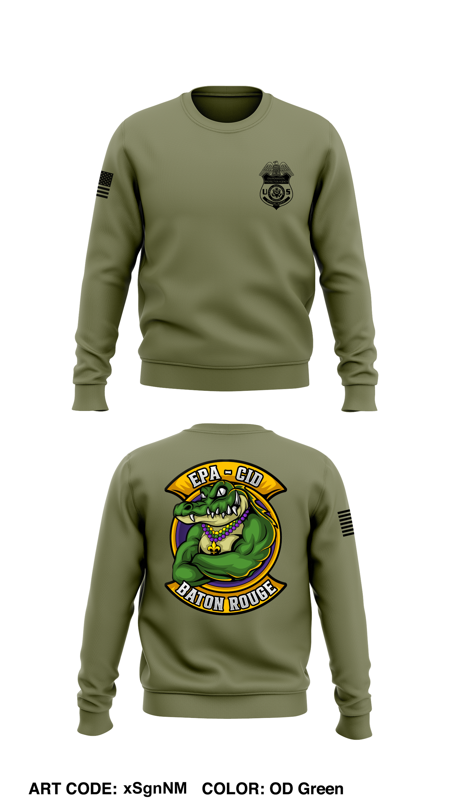 EPA-CID Baton Rouge Resident Office Store 1 Short Core Men's Crewneck Performance Sweatshirt - xSgnNM
