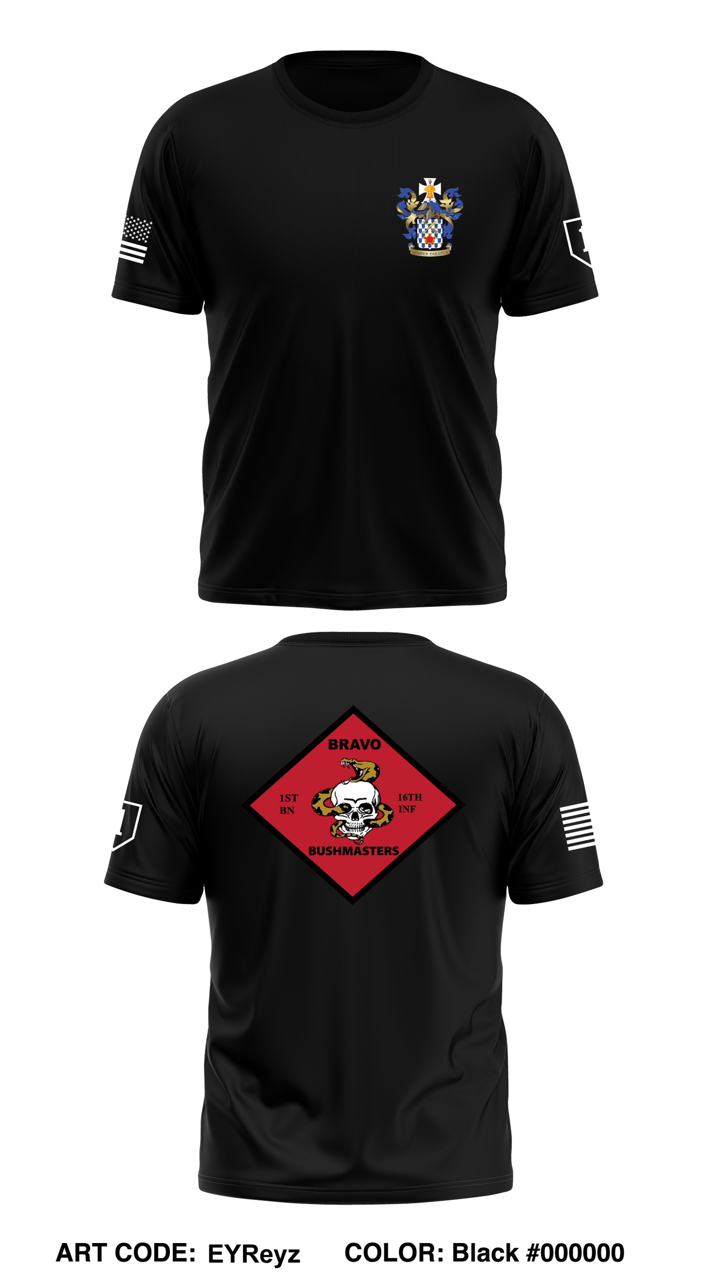 Bushmaster Company, 1st Battalion, 16th Infantry Regiment, 1st Infantry Division Core Men's SS Performance Tee - EYReyz