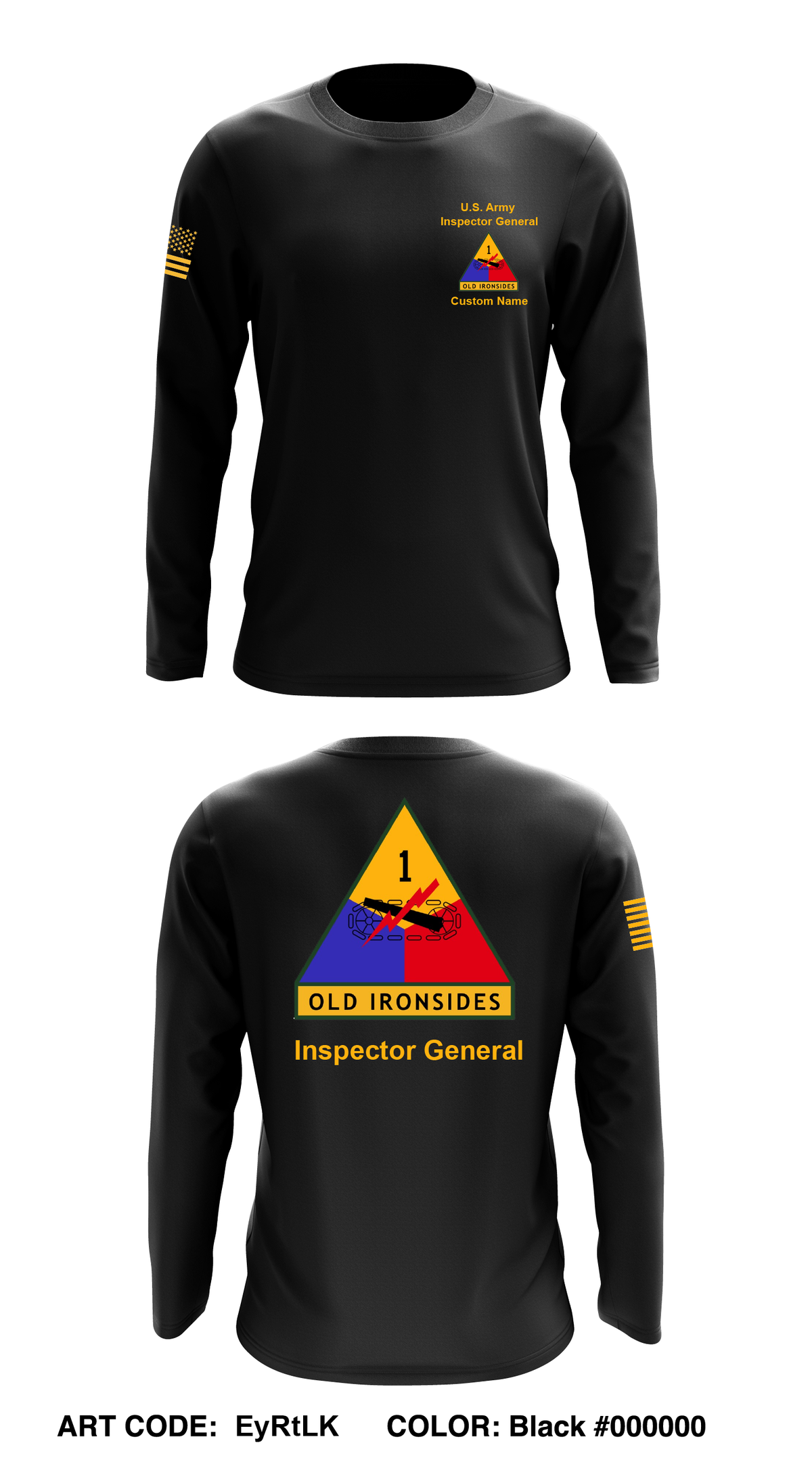 CUSTOM 1AD Inspector General Core Men's LS Performance Tee - EyRtLK