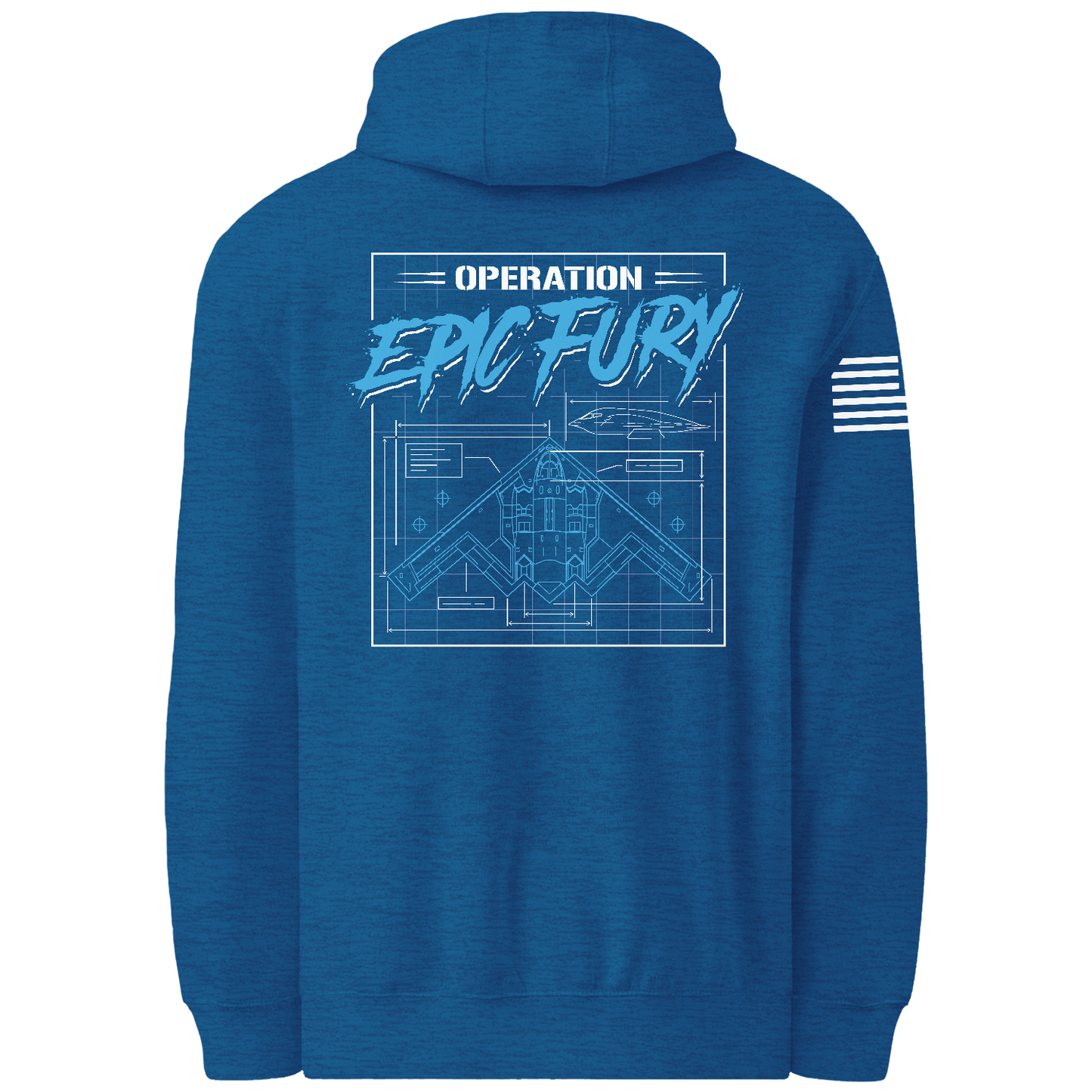 Operation Epic Fury Comfort Unisex Hooded Sweatshirt - Blueprint
