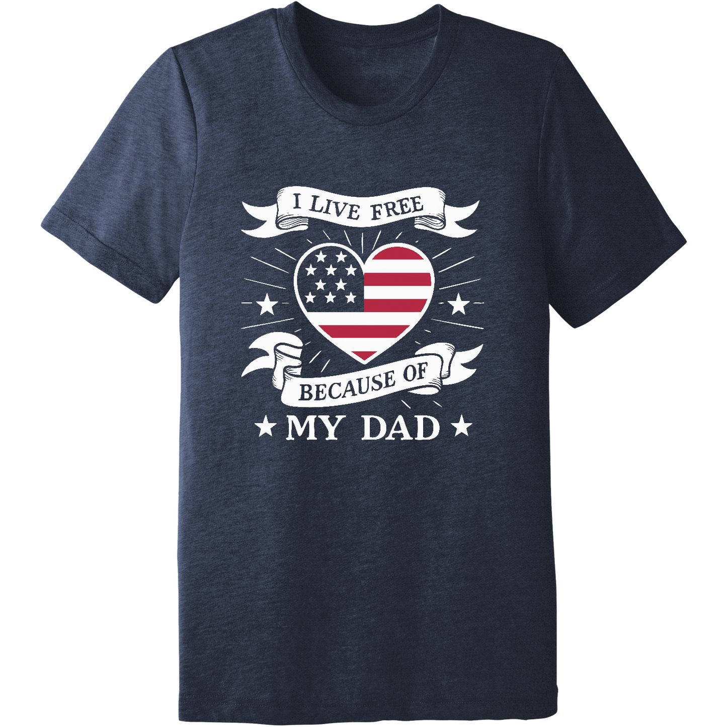 Emblem Comfort Unisex Triblend SS Tee - Live Free Heart Dad