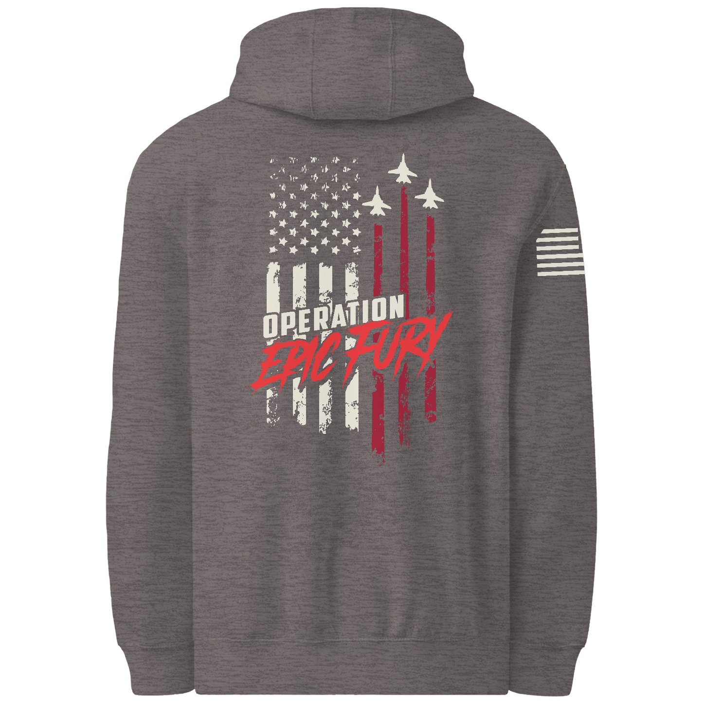 CUSTOM Operation Epic Fury Comfort Unisex Hooded Sweatshirt - Flag