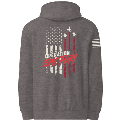 CUSTOM Operation Epic Fury Comfort Unisex Hooded Sweatshirt - Flag