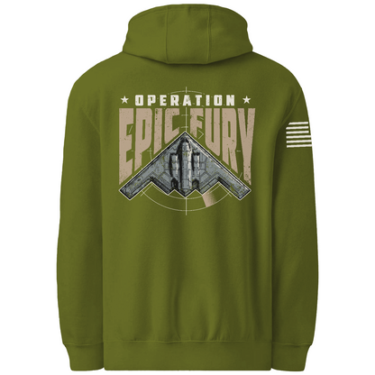 Operation Epic Fury Comfort Unisex Hooded Sweatshirt - Stealth