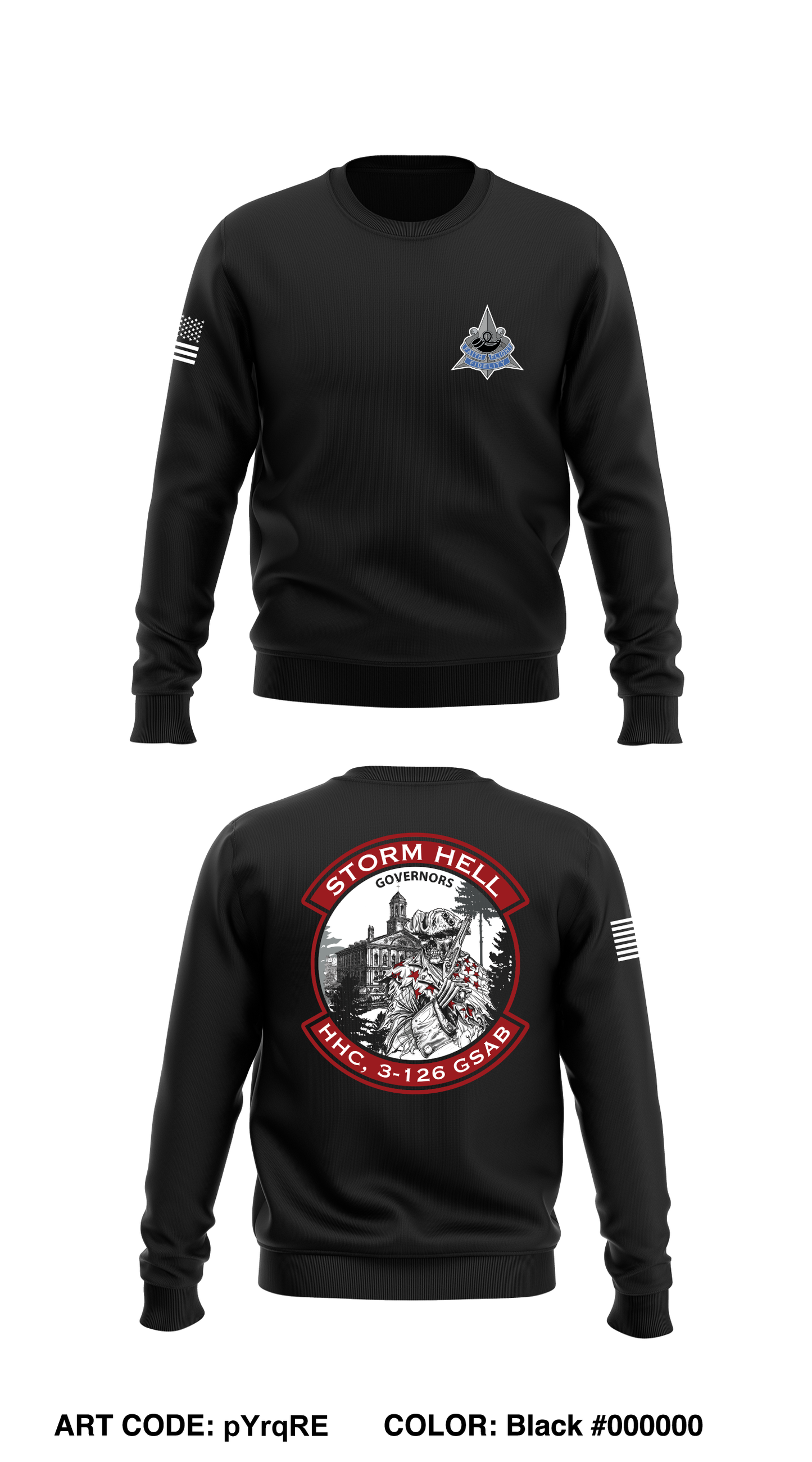 HHC 3-126 GSAB Governors Core Men's Crewneck Performance Sweatshirt