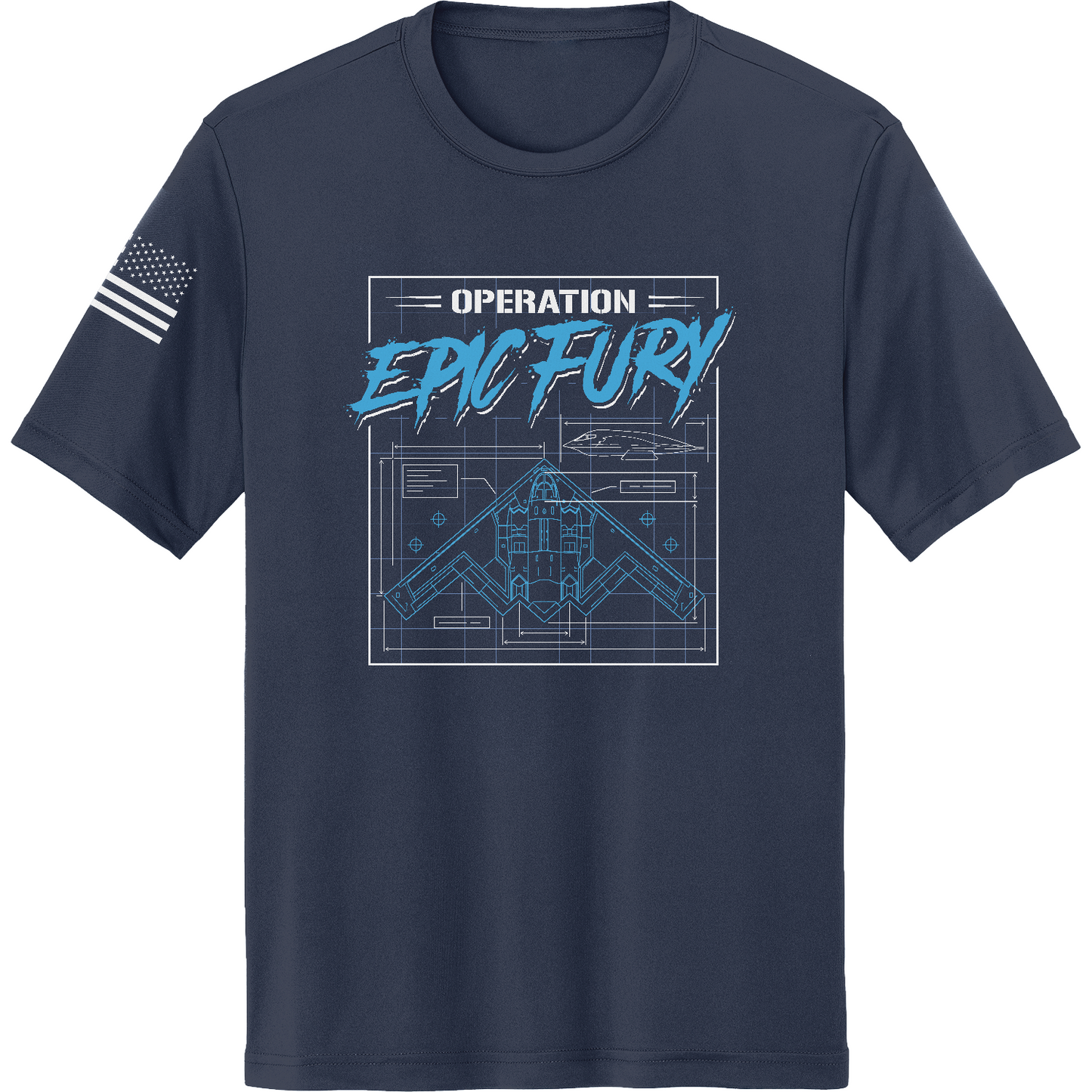 Operation Epic Fury Hi-Tech SS Performance Tee - Blueprint