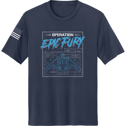 Operation Epic Fury Hi-Tech SS Performance Tee - Blueprint