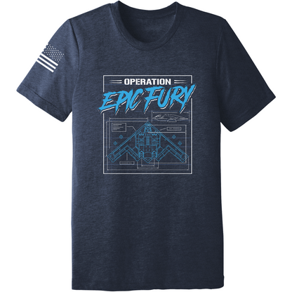 Operation Epic Fury Comfort Unisex Triblend SS Tee - Blueprint