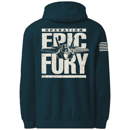 CUSTOM Operation Epic Fury Comfort Unisex Hooded Sweatshirt - Plane