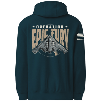 CUSTOM Operation Epic Fury Comfort Unisex Hooded Sweatshirt - Stealth