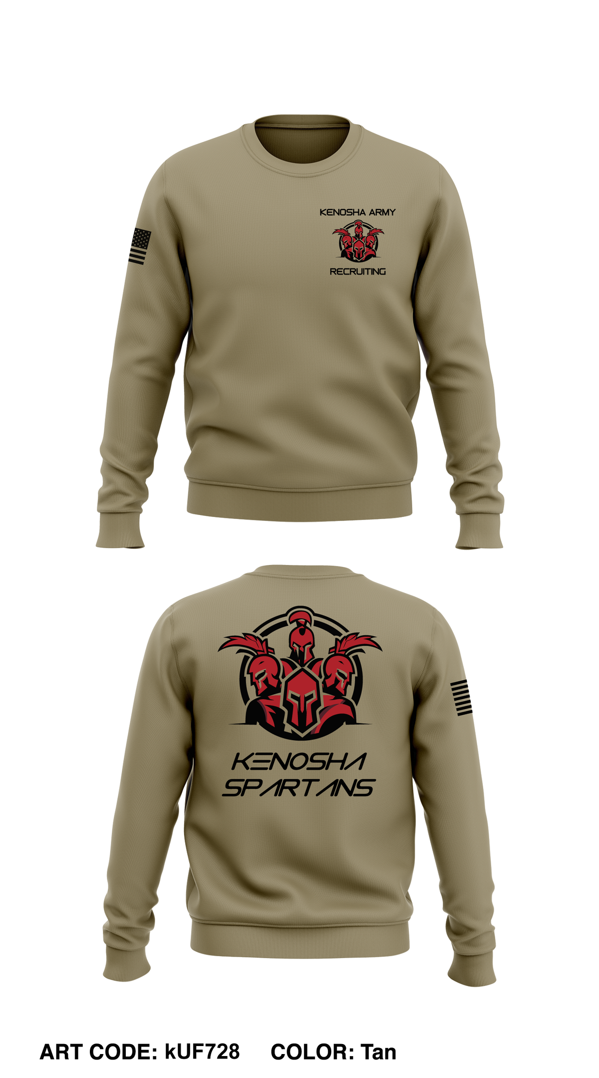 Kenosha Army Recruiting Station Core Men's Crewneck Performance Sweatshirt