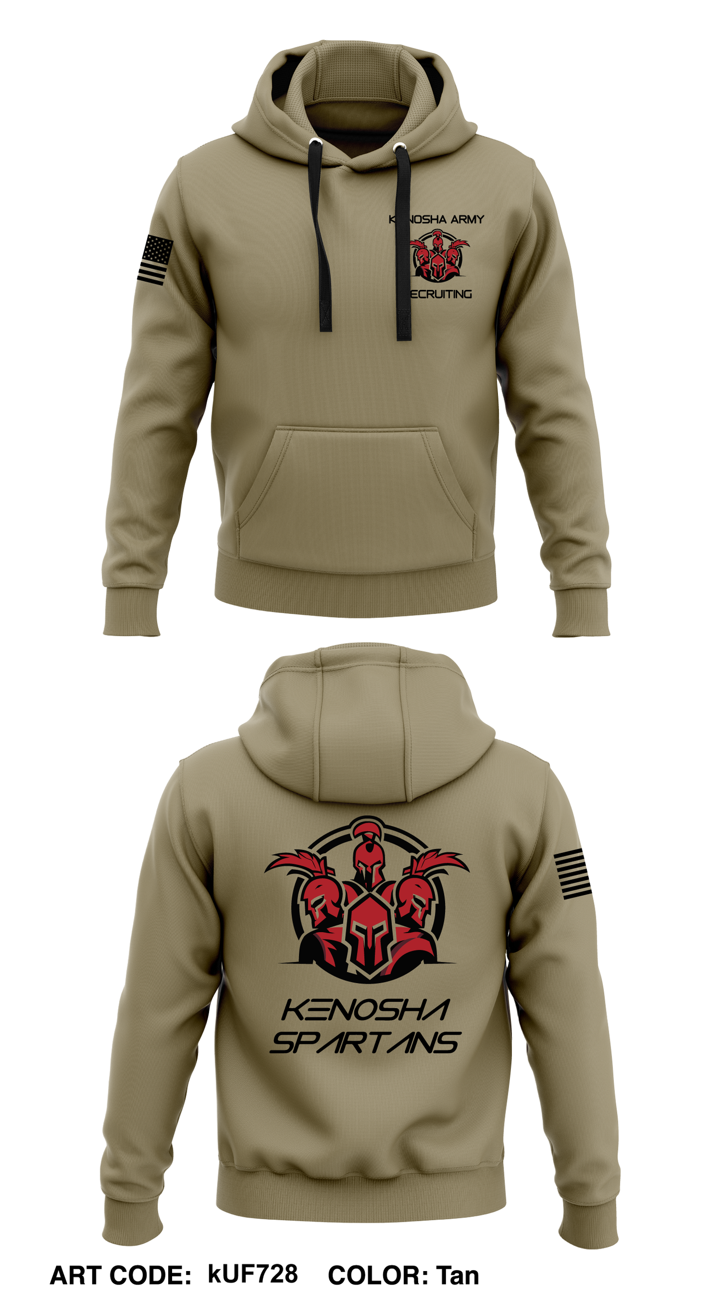 Kenosha Army Recruiting Station Core Men's Hooded Performance Sweatshirt