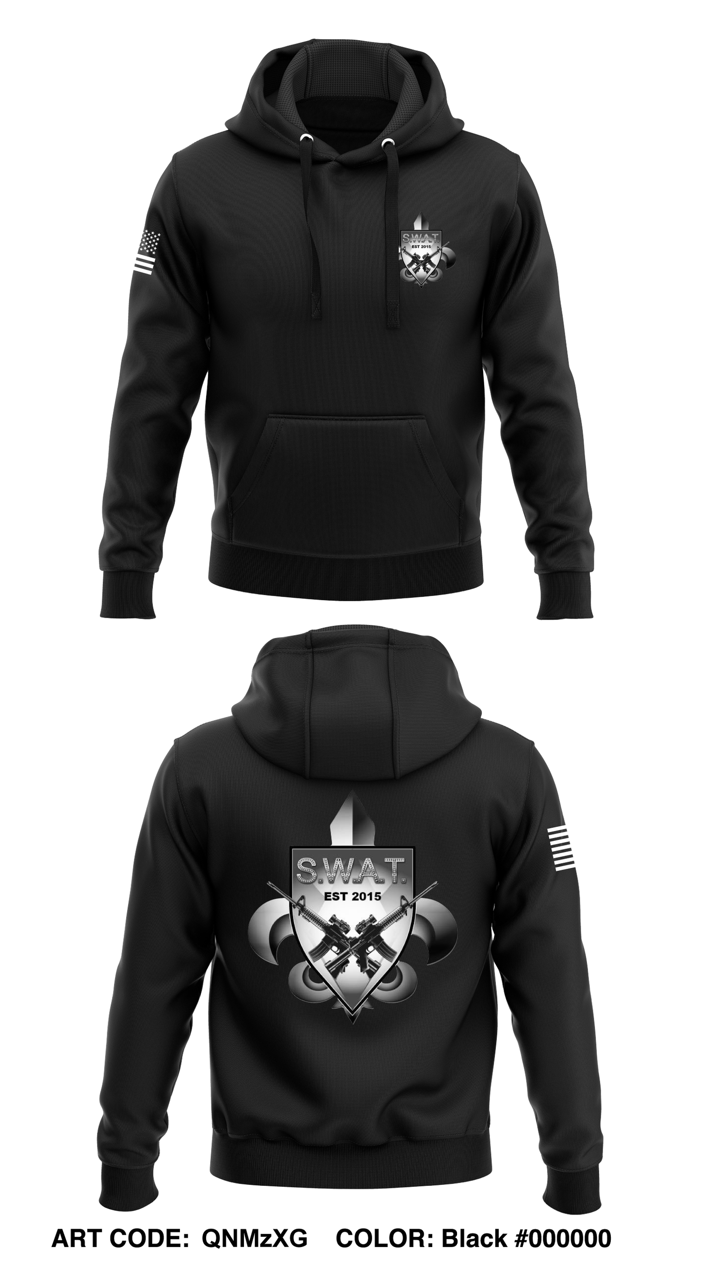 Krewe of SWAT  Core Men's Hooded Performance Sweatshirt - QNMzXG