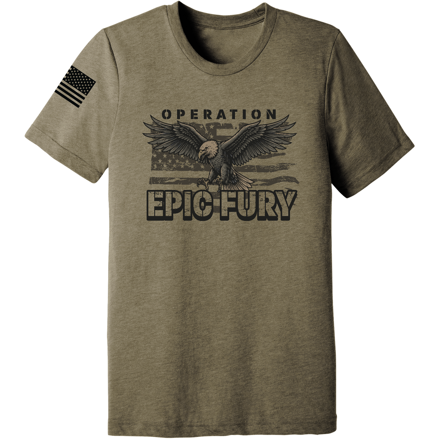Operation Epic Fury Comfort Unisex Triblend SS Tee - Eagle Flag
