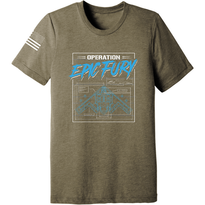 Operation Epic Fury Comfort Unisex Triblend SS Tee - Blueprint