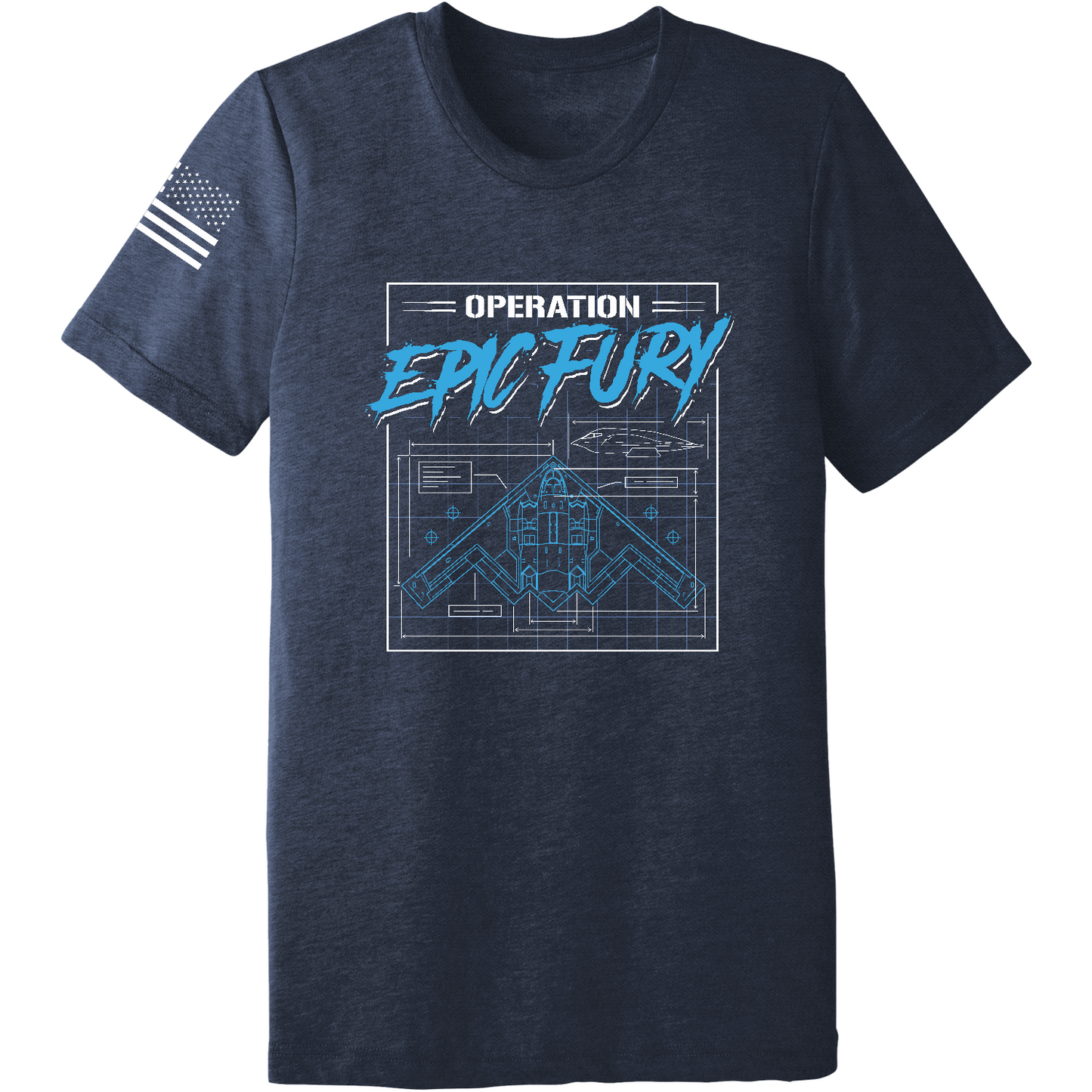 CUSTOM Operation Epic Fury Comfort Unisex Triblend SS Tee - Blueprint