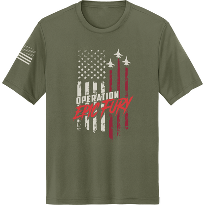CUSTOM Operation Epic Fury Hi-Tech SS Performance Tee - Flag