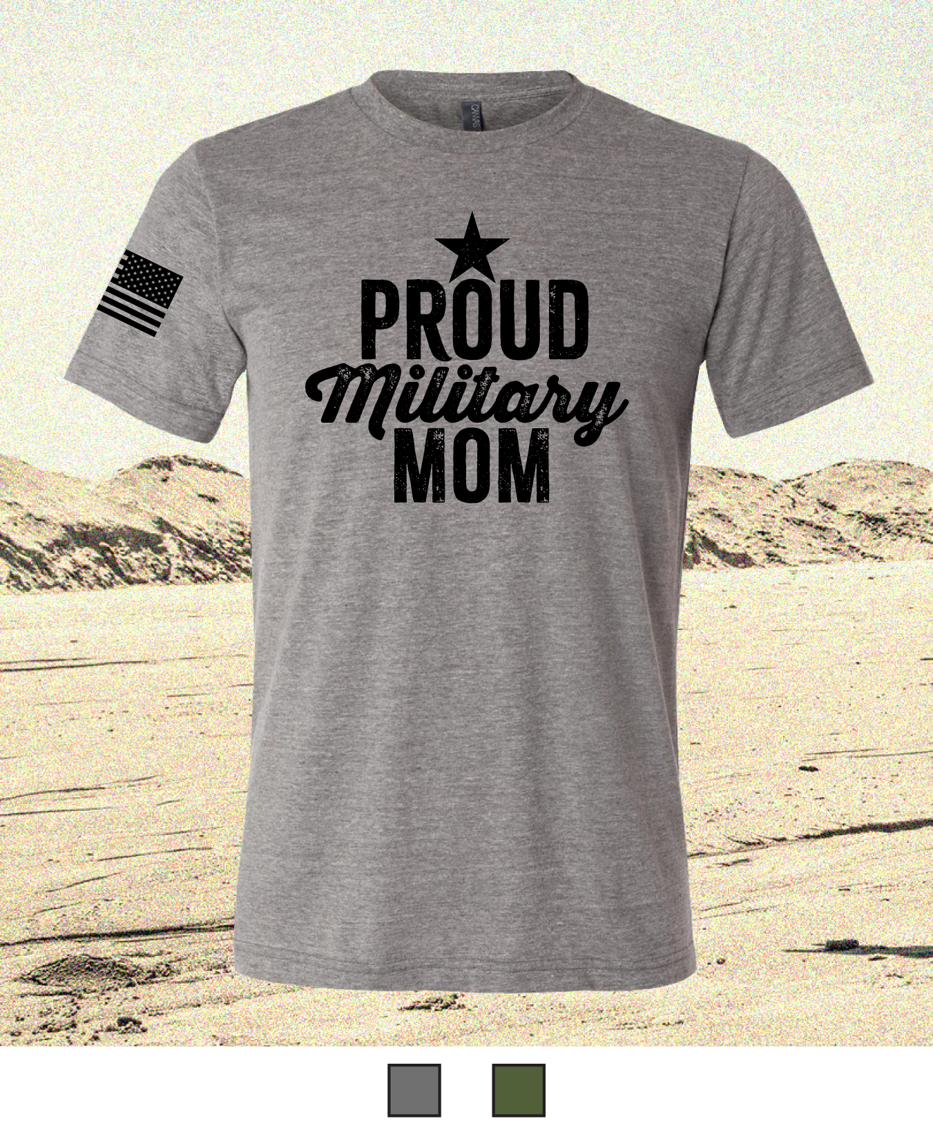 CUSTOM Emblem Mother's Day Series - Comfort Unisex Triblend SS Tee - Proud Military Mom