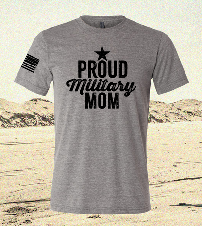 CUSTOM Emblem Mother's Day Series - Comfort Unisex Triblend SS Tee - Proud Military Mom