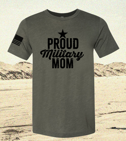 CUSTOM Emblem Mother's Day Series - Comfort Unisex Triblend SS Tee - Proud Military Mom