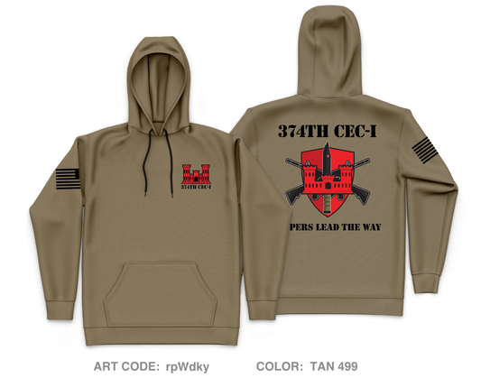 374th CEC-I Core Men's Hooded Performance Sweatshirt - rpWdky