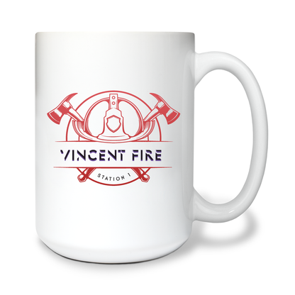 Vincent Fire Department 15 oz White Ceramic Mug - 9T9qBX