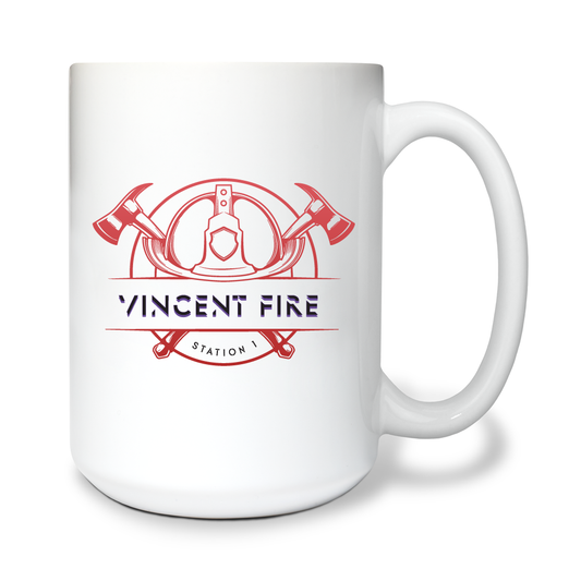 Vincent Fire Department 15 oz White Ceramic Mug - 9T9qBX