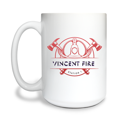 Vincent Fire Department 15 oz White Ceramic Mug - 9T9qBX