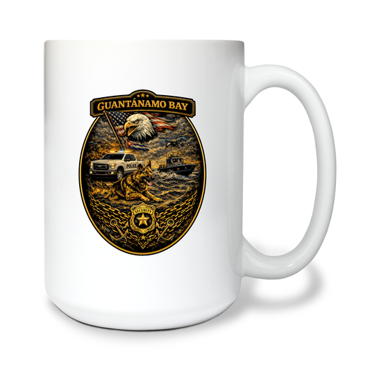 GTMO Security 15 oz White Ceramic Mug - yvpqbQ