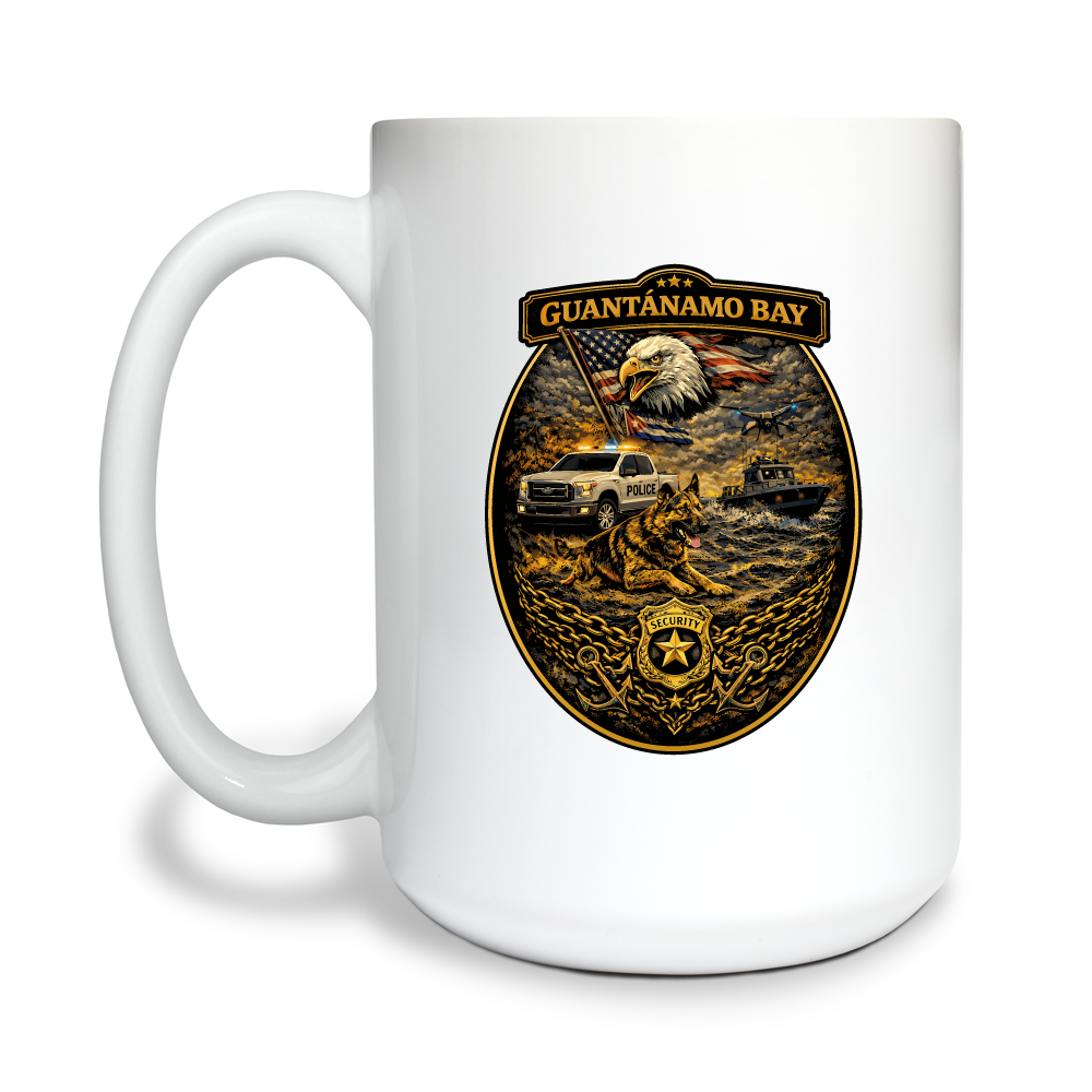 GTMO Security 15 oz White Ceramic Mug - yvpqbQ