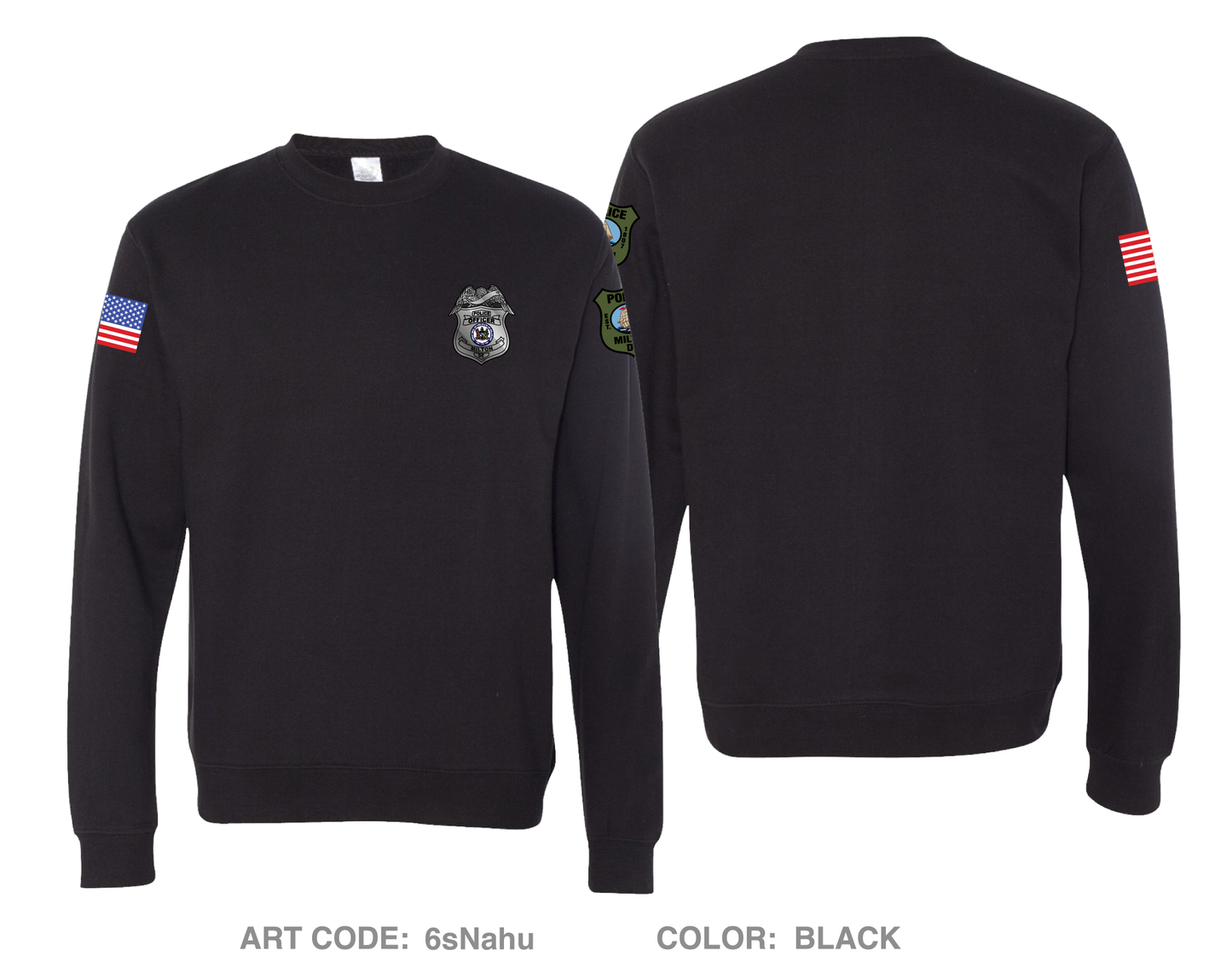 Milton Police Dept. Comfort Unisex Crewneck Sweatshirt - 6sNahu