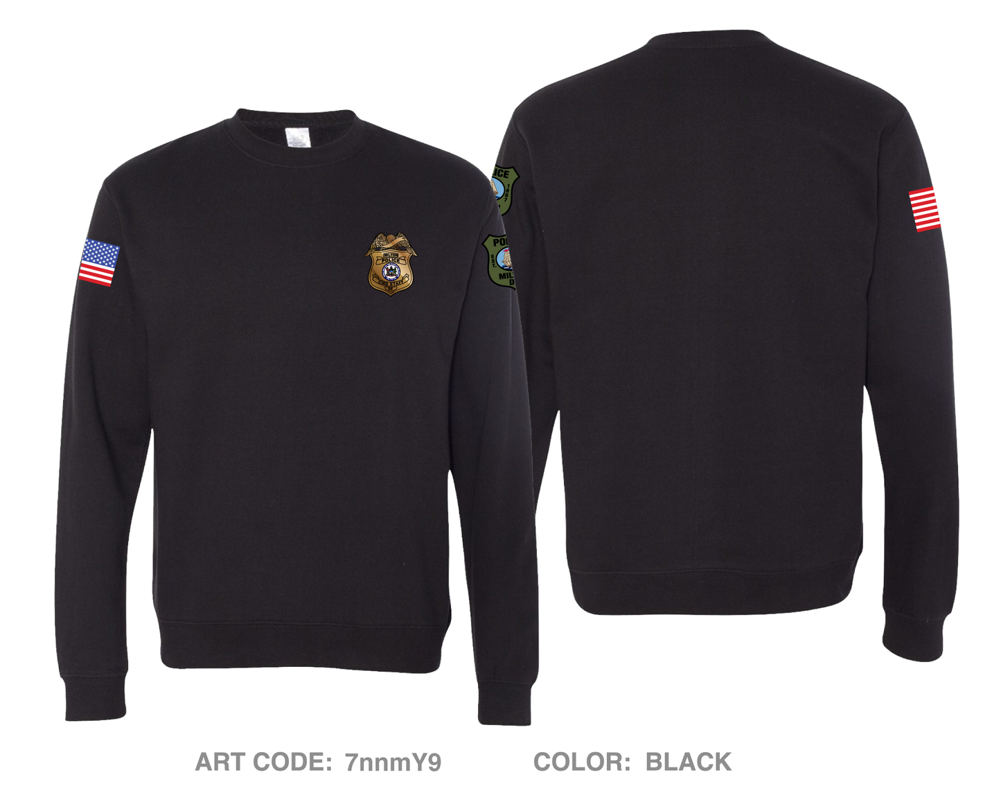 Milton Police Dept. Comfort Unisex Crewneck Sweatshirt - 7nnmY9