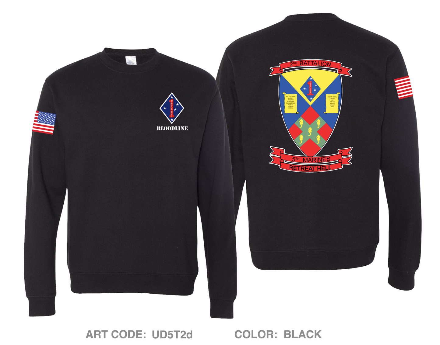 Infantry BN, 2nd Bn 5th Marines Comfort Unisex Crewneck Sweatshirt - UD5T2d